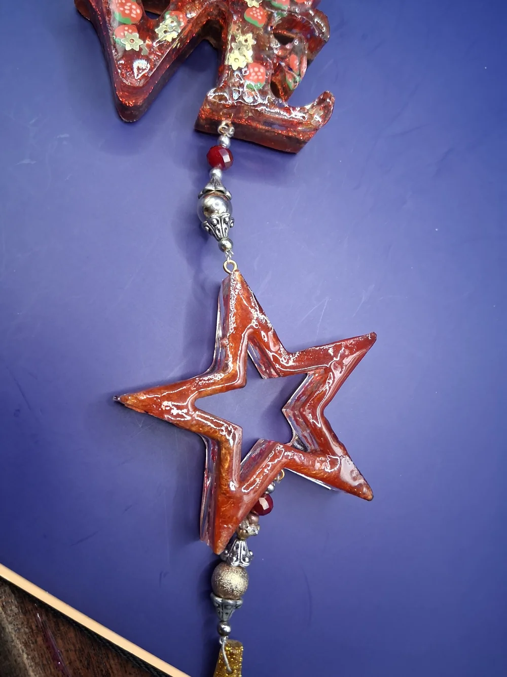 Red Glitter Star Hanging Ornament